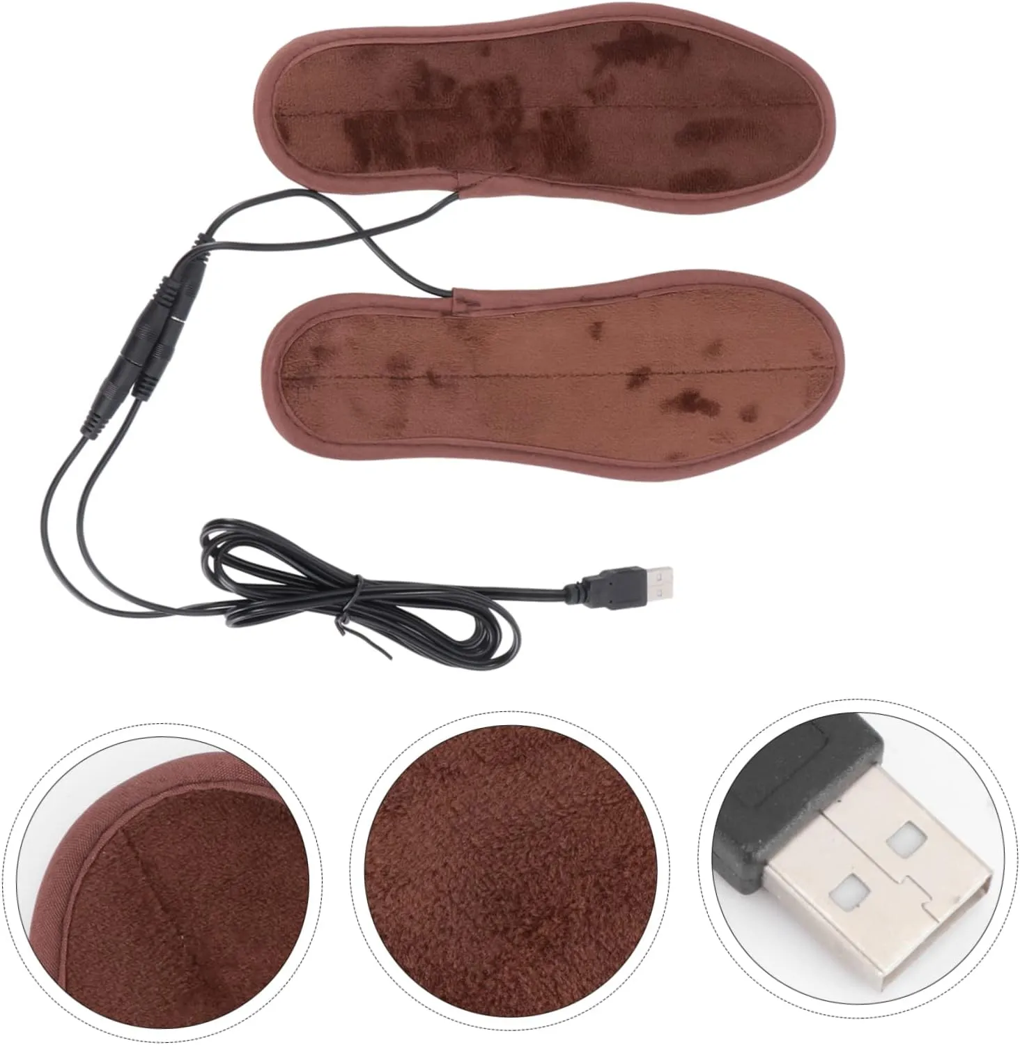 NOLITOY Heated Insoles Electric Heating Shoe Inserts with Washable Design for Winter Warmth Energy Saving Far Technology