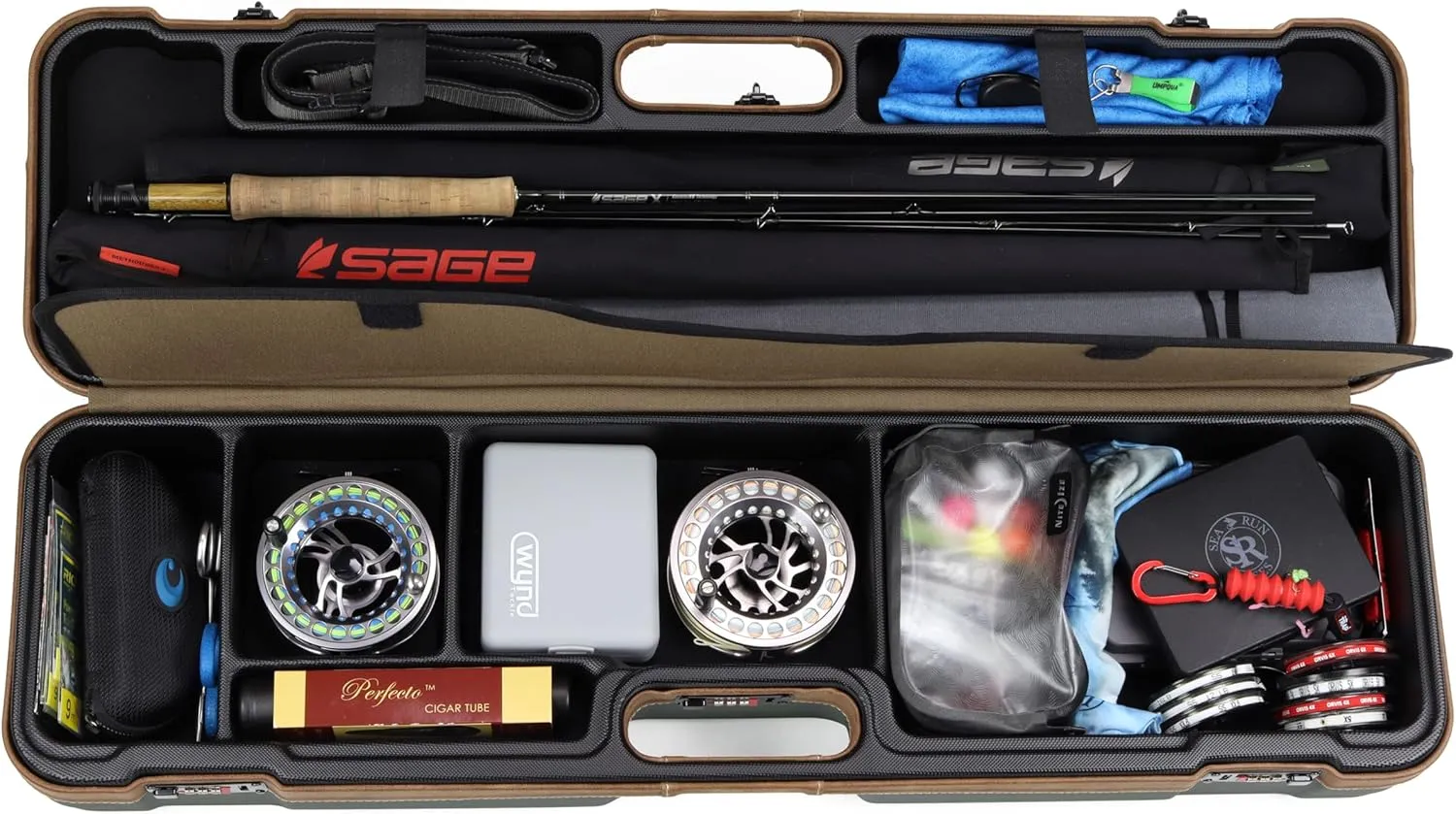 Norfork Expedition Fly Fishing Rod & Reel Travel Case – up to six Rods (9′ 6″), Reels, and Gear by Sea Run Cases
