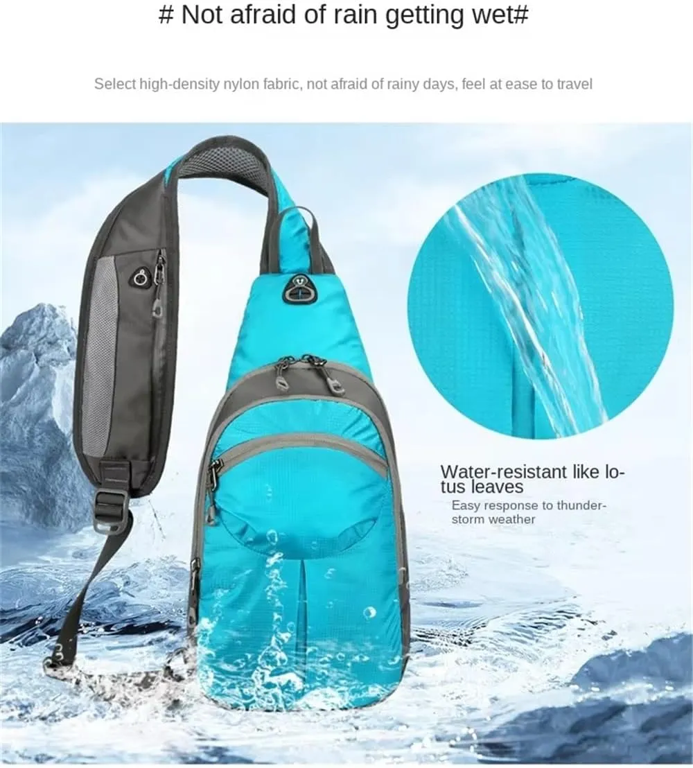 Nylon Crossbody Sling Chest Bag Daypack for Men Women Sport Hiking Bicycle Travel Gym Small Backpack Outdoor (Green), Average