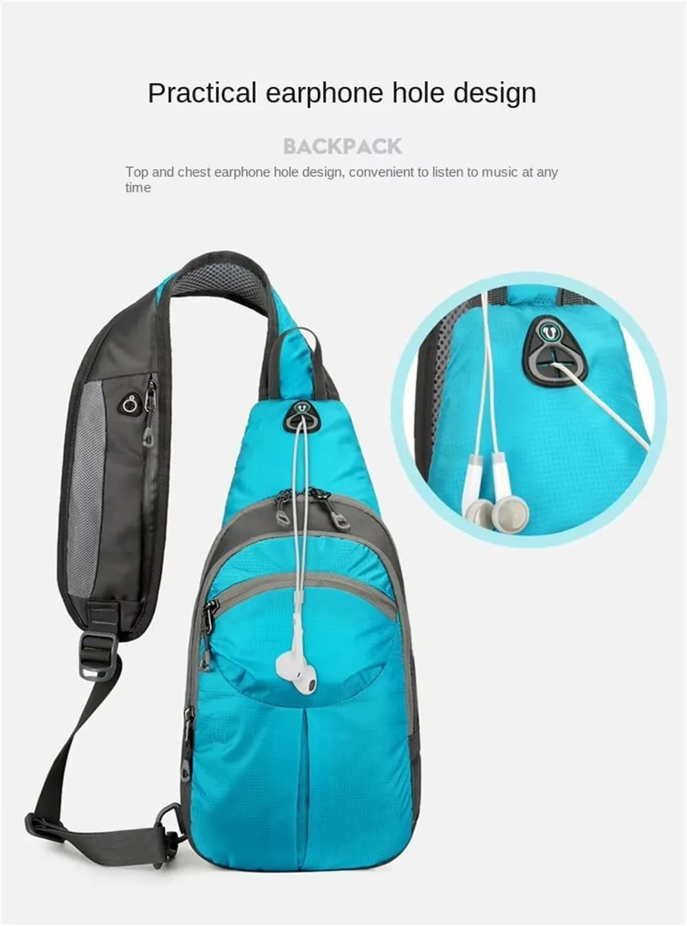 Nylon Crossbody Sling Chest Bag Daypack for Men Women Sport Hiking Bicycle Travel Gym Small Backpack Outdoor (Green), Average