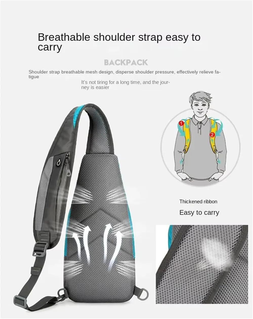Nylon Crossbody Sling Chest Bag Daypack for Men Women Sport Hiking Bicycle Travel Gym Small Backpack Outdoor (Green), Average