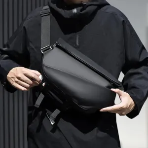 Obsidian Sling Bag Crossbody Bag for Men Waterproof Sling Bag Anti Theft Sling Bag with Magnetic Buttons (Black)