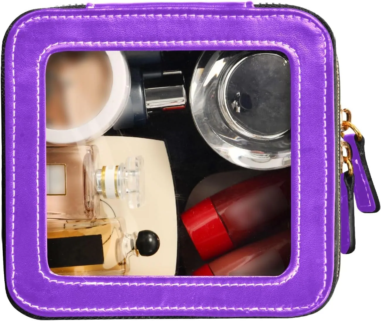 ODAWA Blue Violet Clear Toiletry Bag Portable Make Up Organizer Make Up Organizer Case for Backpack
