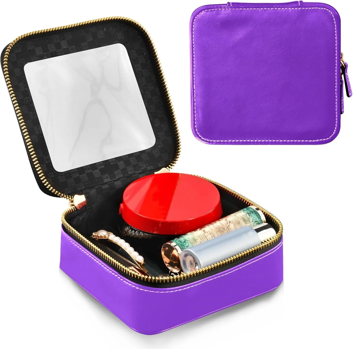 ODAWA Blue Violet Clear Toiletry Bag Portable Make Up Organizer Make Up Organizer Case for Backpack