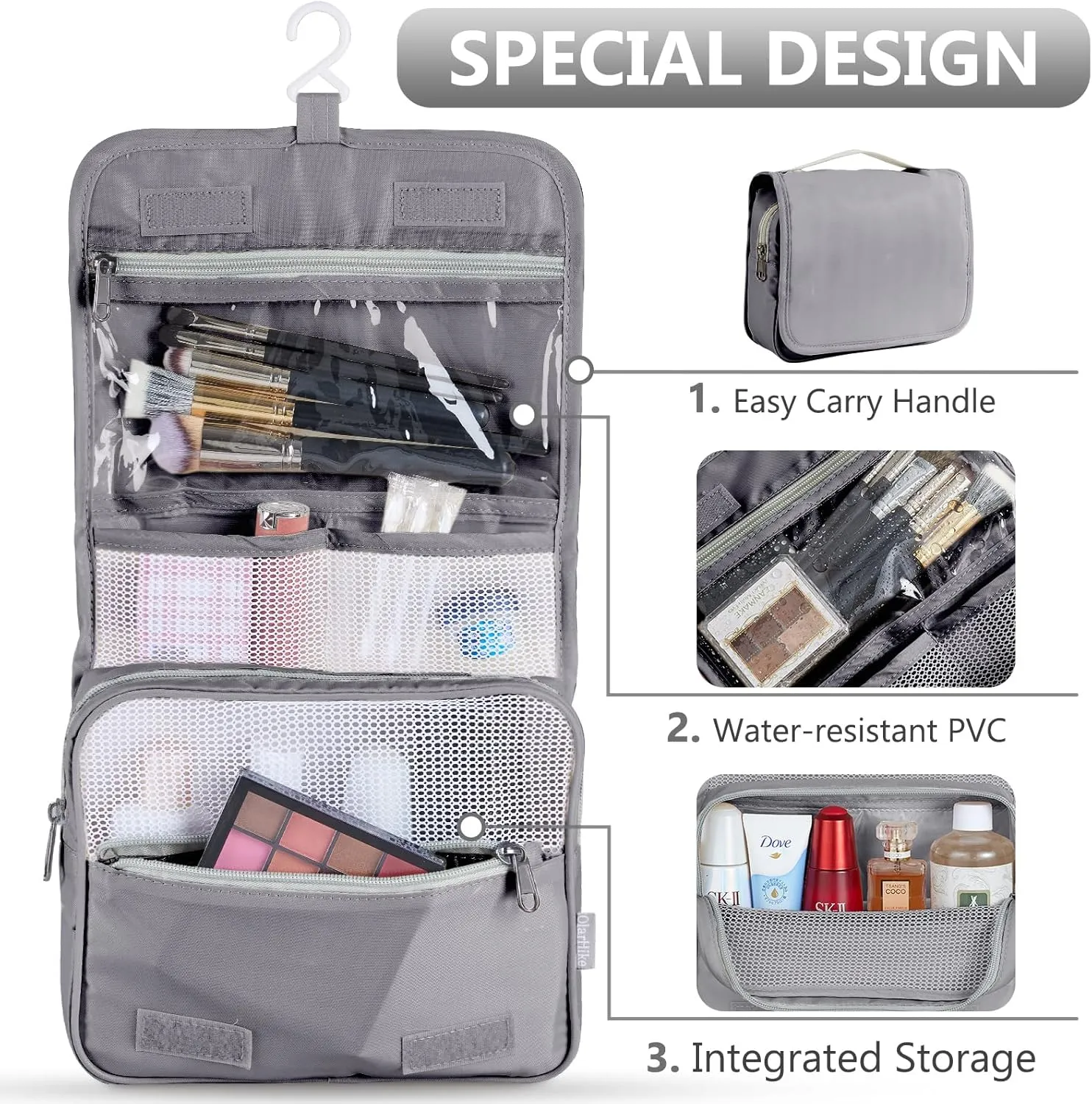 OlarHike 8 Set Packing Cubes for Travel, Sturdy Suitcase Organizer in 4 Sizes (Extra Large, Large, Medium, Small), OlarHike Luggage Cubes with Toiletry Bag, Cruise Ship Gifts for Men (Grey)