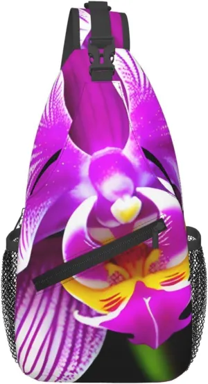 Orchid Flower Men'S Casual Chest Crossbody Bag, Lightweight Durable Shoulder Sling Pack For Daily Use, Travel, And Outdoor.