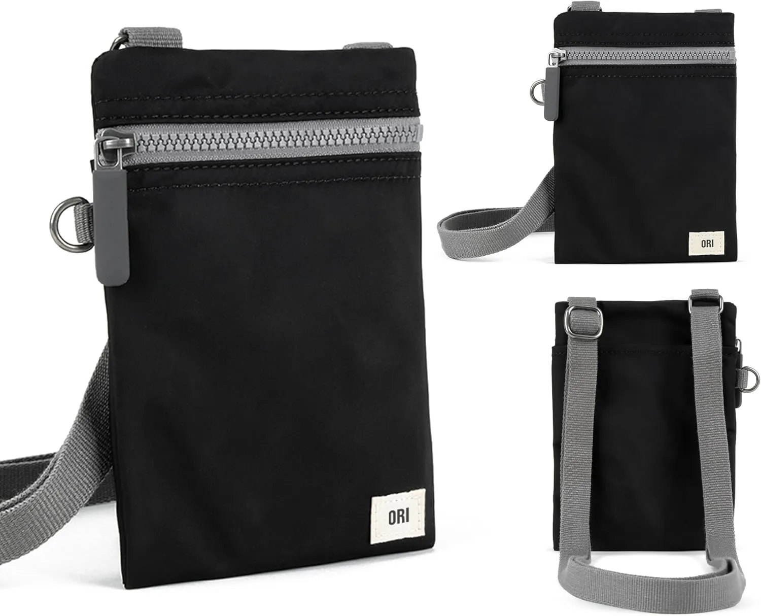 ORI LONDON Small Crossbody Bag - Chunky Zip, Adjustable Strap, & Multi Pockets for Mobile Phones, Cards & More - Chelsea
