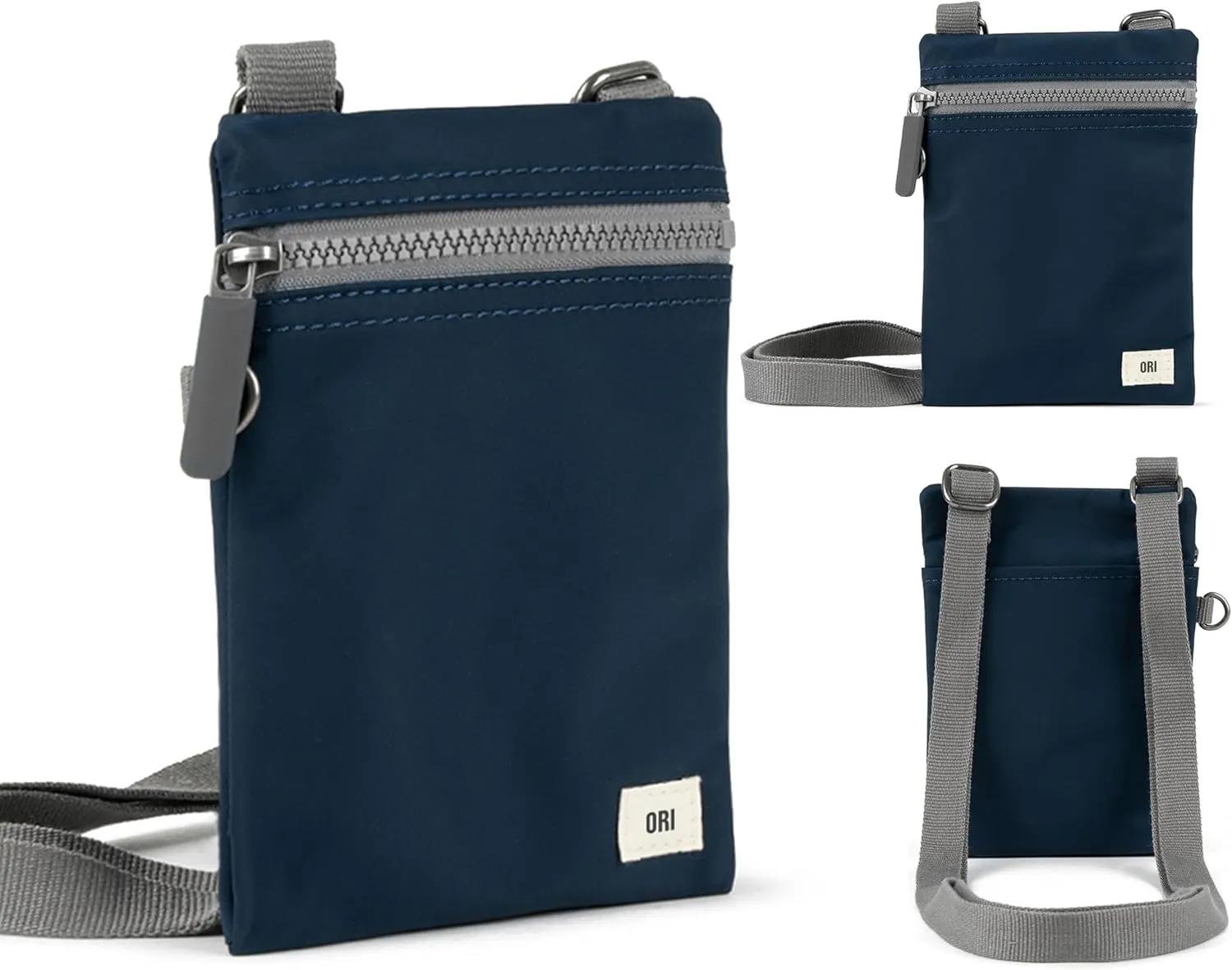 ORI LONDON Small Crossbody Bag - Chunky Zip, Adjustable Strap, & Multi Pockets for Mobile Phones, Cards & More - Chelsea