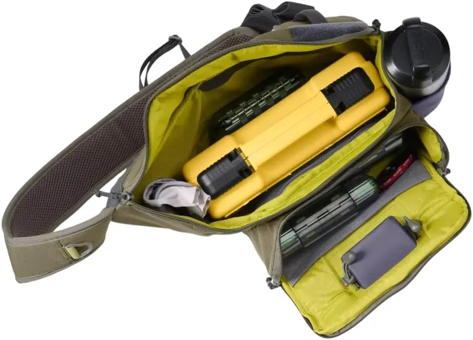 Orvis Fly Fishing Sling Pack - Easy Reach Single Strap Backpack with Durable Docks for Fly Fishing Accessories, Dusty Olive - One Size