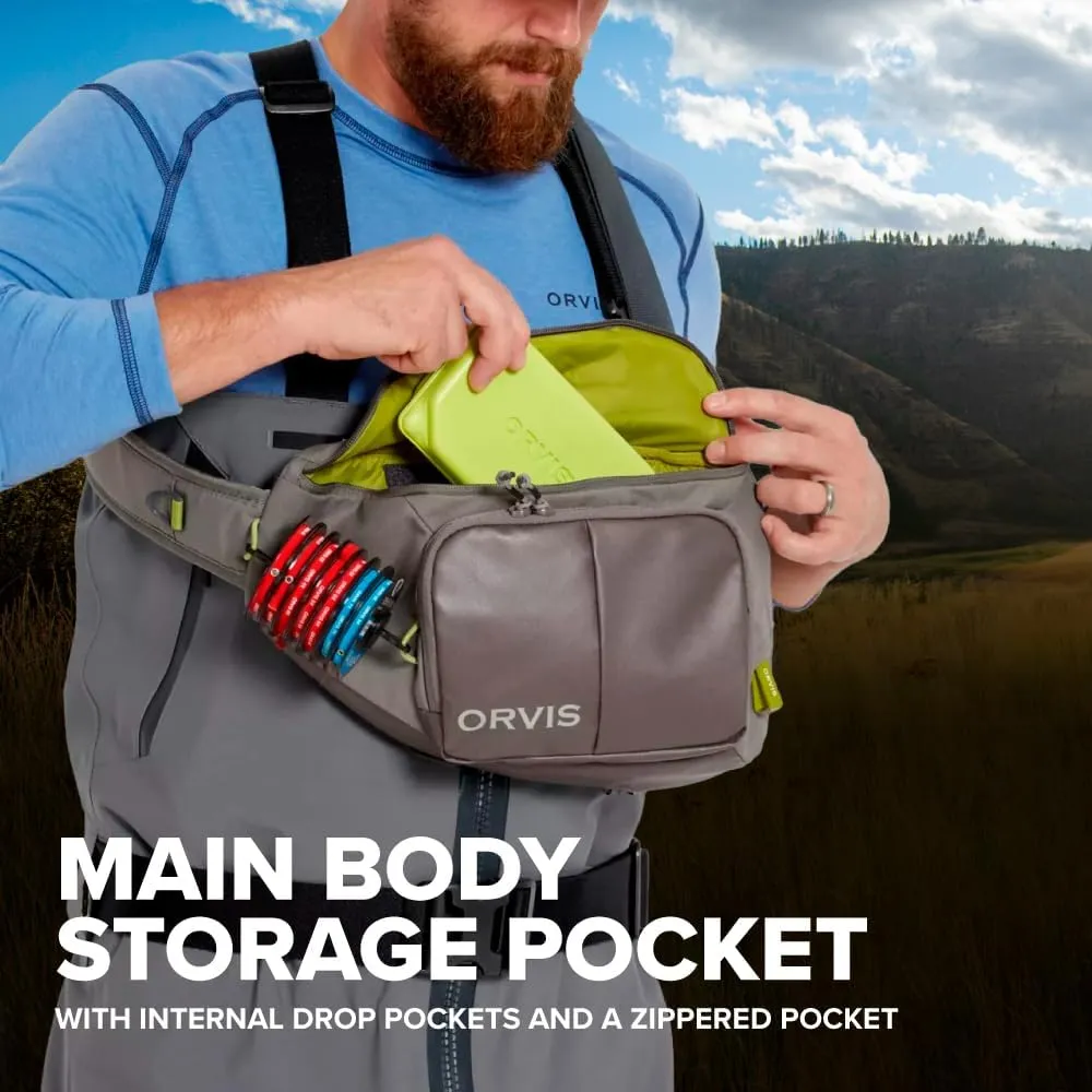 Orvis Mini Sling Pack (26B2) Shoulder Strap Tackle Backpack - Fly Fishing Tool Bag of 100% Recycled ECO CORDURA Fabric With TPU Coating, 5-Liter Capacity and Internal Features, Fishe Unbound Brown - One Size