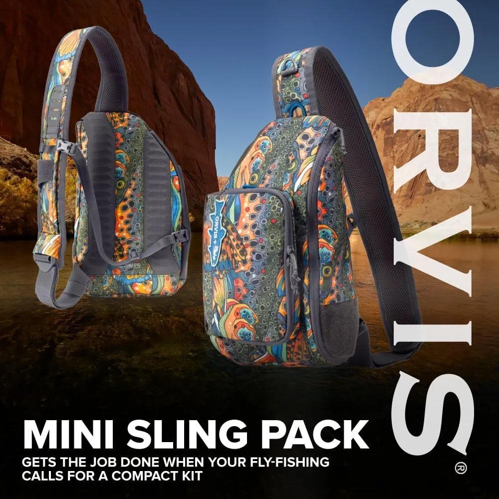 Orvis Mini Sling Pack (26B2) Shoulder Strap Tackle Backpack - Fly Fishing Tool Bag of 100% Recycled ECO CORDURA Fabric With TPU Coating, 5-Liter Capacity and Internal Features, Fishe Unbound Brown - One Size