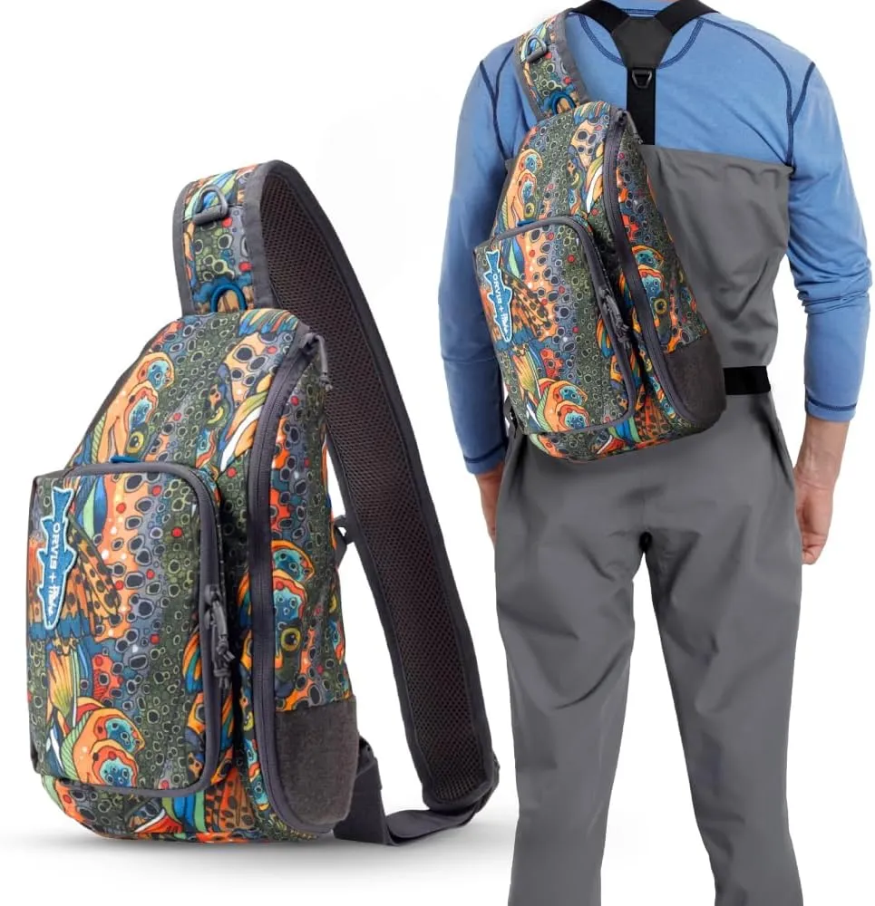 Orvis Mini Sling Pack (26B2) Shoulder Strap Tackle Backpack - Fly Fishing Tool Bag of 100% Recycled ECO CORDURA Fabric With TPU Coating, 5-Liter Capacity and Internal Features, Fishe Unbound Brown - One Size