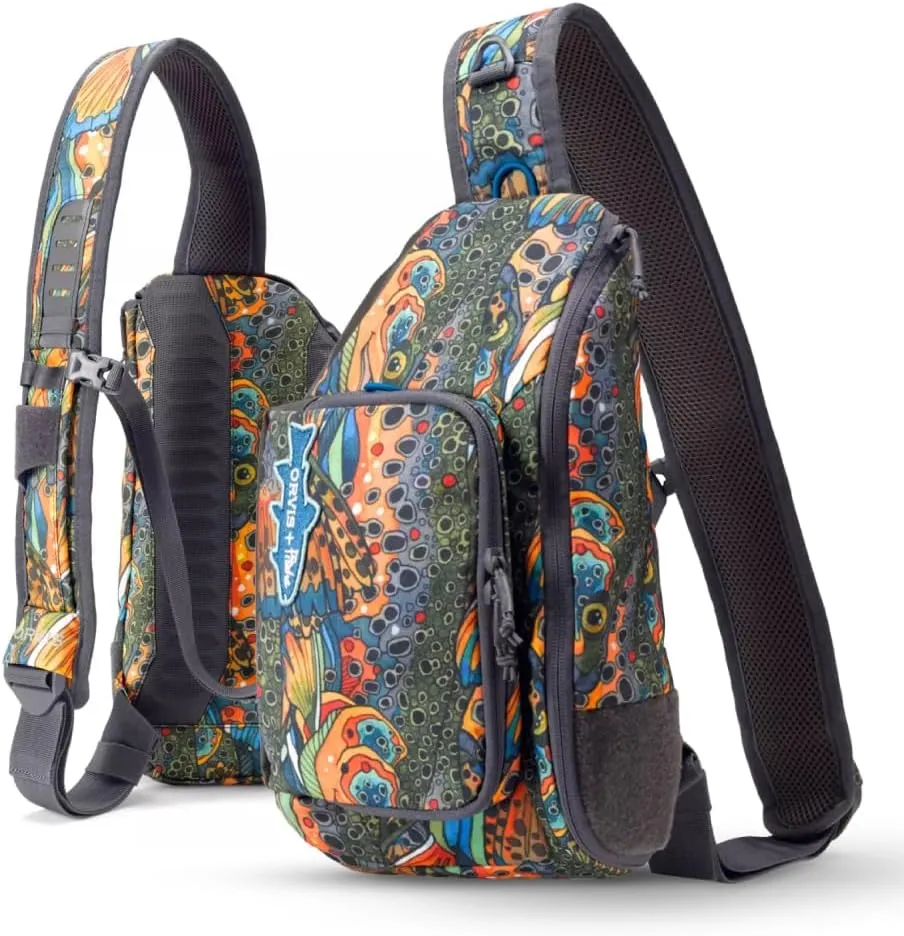 Orvis Mini Sling Pack (26B2) Shoulder Strap Tackle Backpack - Fly Fishing Tool Bag of 100% Recycled ECO CORDURA Fabric With TPU Coating, 5-Liter Capacity and Internal Features, Fishe Unbound Brown - One Size