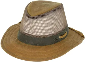 Outback Trading Company Men's 1470 Willis Mesh Sun-Protective Waterproof Breathable Packable Outdoor Cotton Oilskin Hat