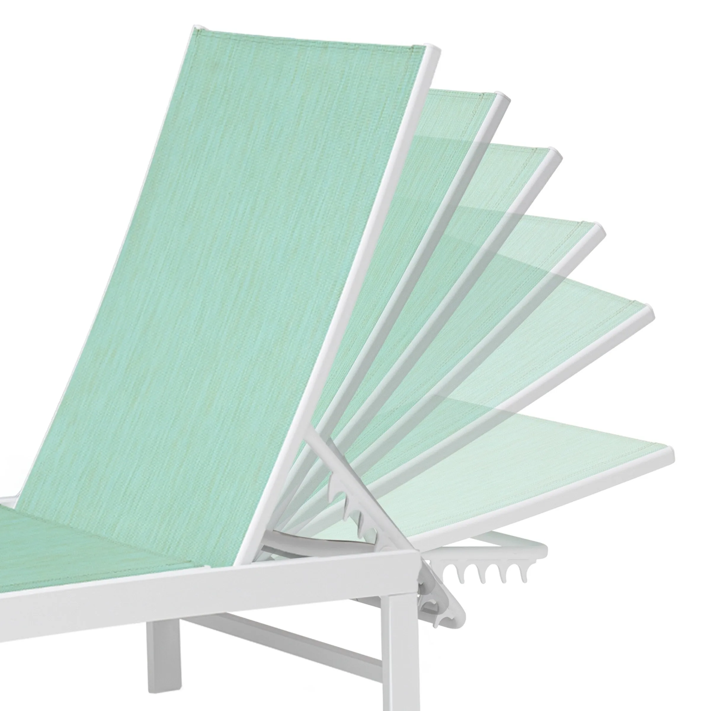 Outdoor Aluminum Chaise Lounge Chairs and Side Table, Sun Lounger with Adjustable Backrest