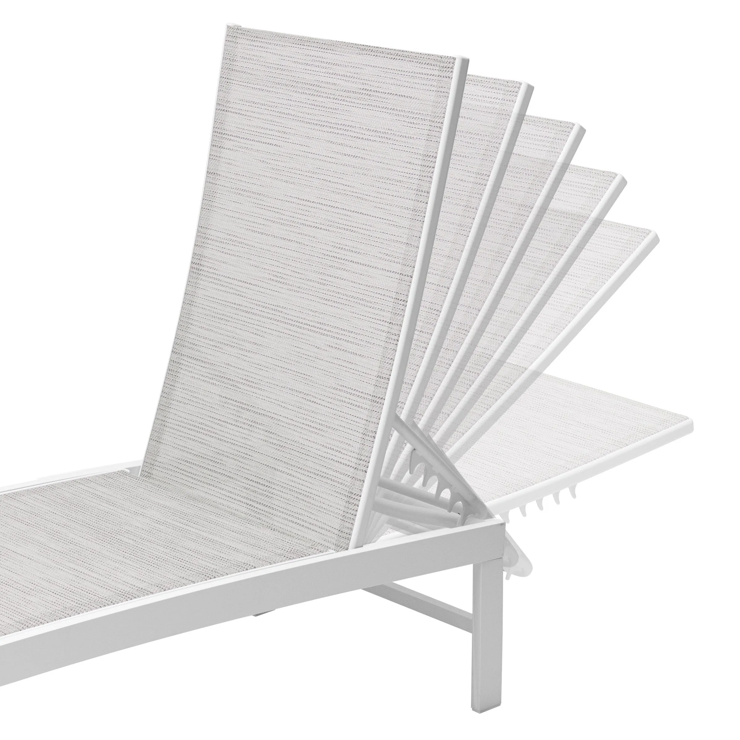 Outdoor Aluminum Chaise Lounge Chairs and Side Table, Sun Lounger with Adjustable Backrest