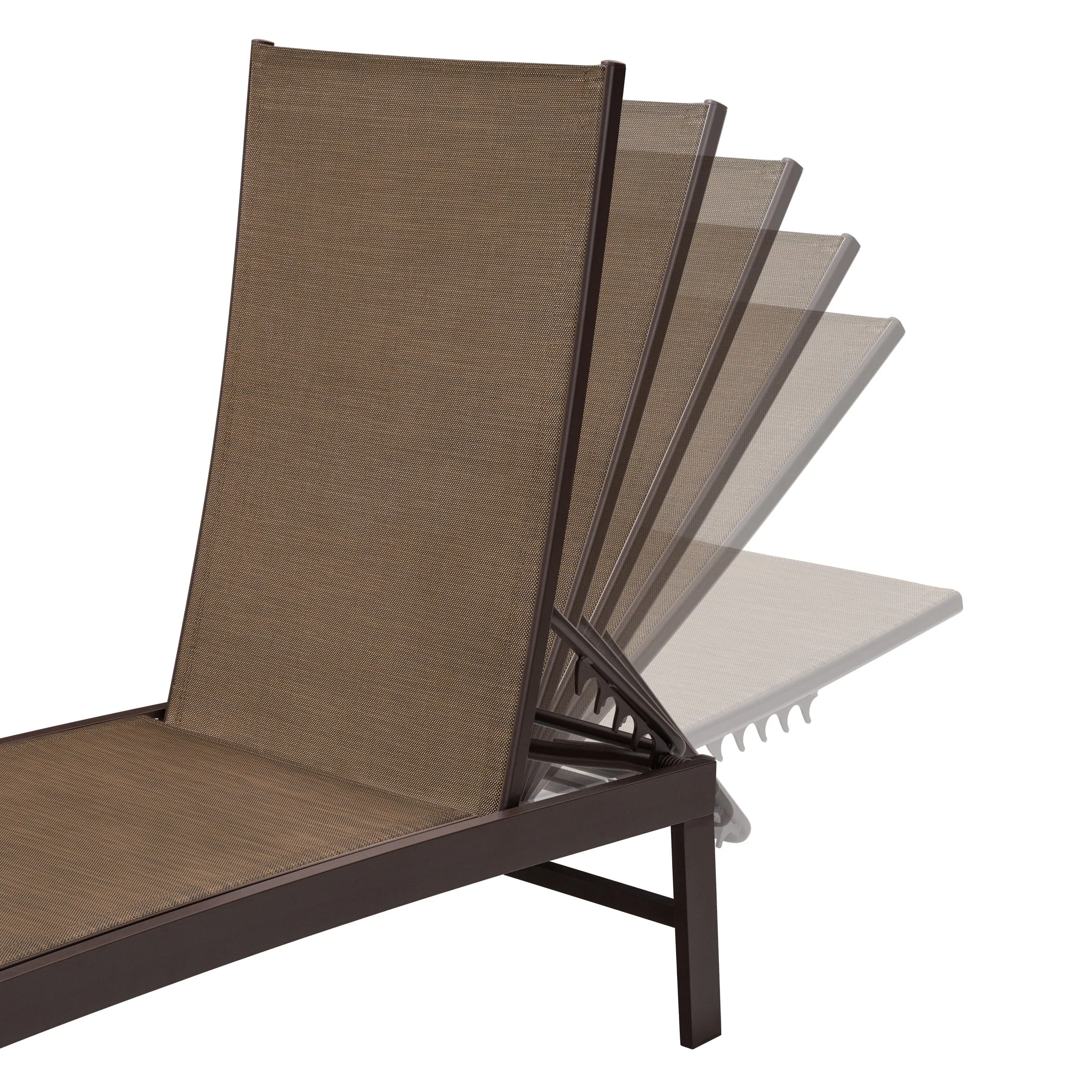 Outdoor Aluminum Chaise Lounge Chairs and Side Table, Sun Lounger with Adjustable Backrest