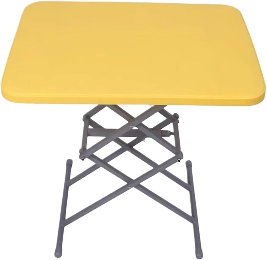 Outdoor Camping Table Folding Table Adjustable Height Portable Table for Camping Dining Indoor Outdoor Camping Furniture(Yellow)