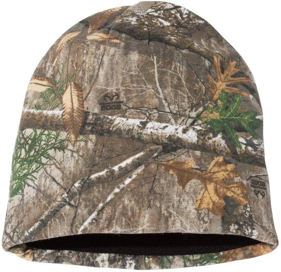 Outdoor Cap - Reversible 8" Knit Camo Cap - CMK405 - Adjustable - Realtree Edge
