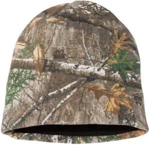 Outdoor Cap - Reversible 8" Knit Camo Cap - CMK405 - Adjustable - Realtree Edge