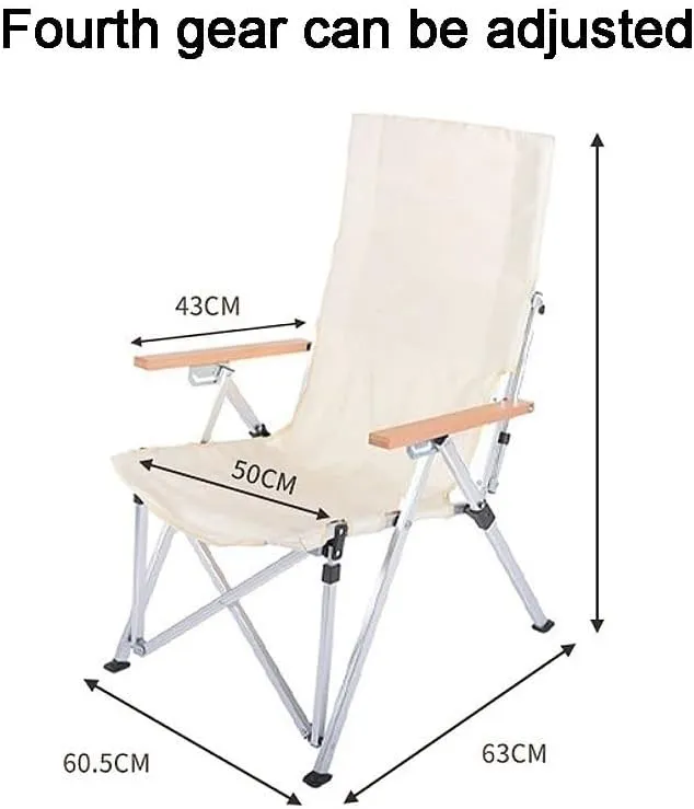 Outdoor Folding Chair Aluminium Portable Recliner Camping Leisure Armchair Real Leisure Fishing Beach Chair Outdoor Recliner (Color : 4th Gear Adjustable) (4th Gear Adjustable)