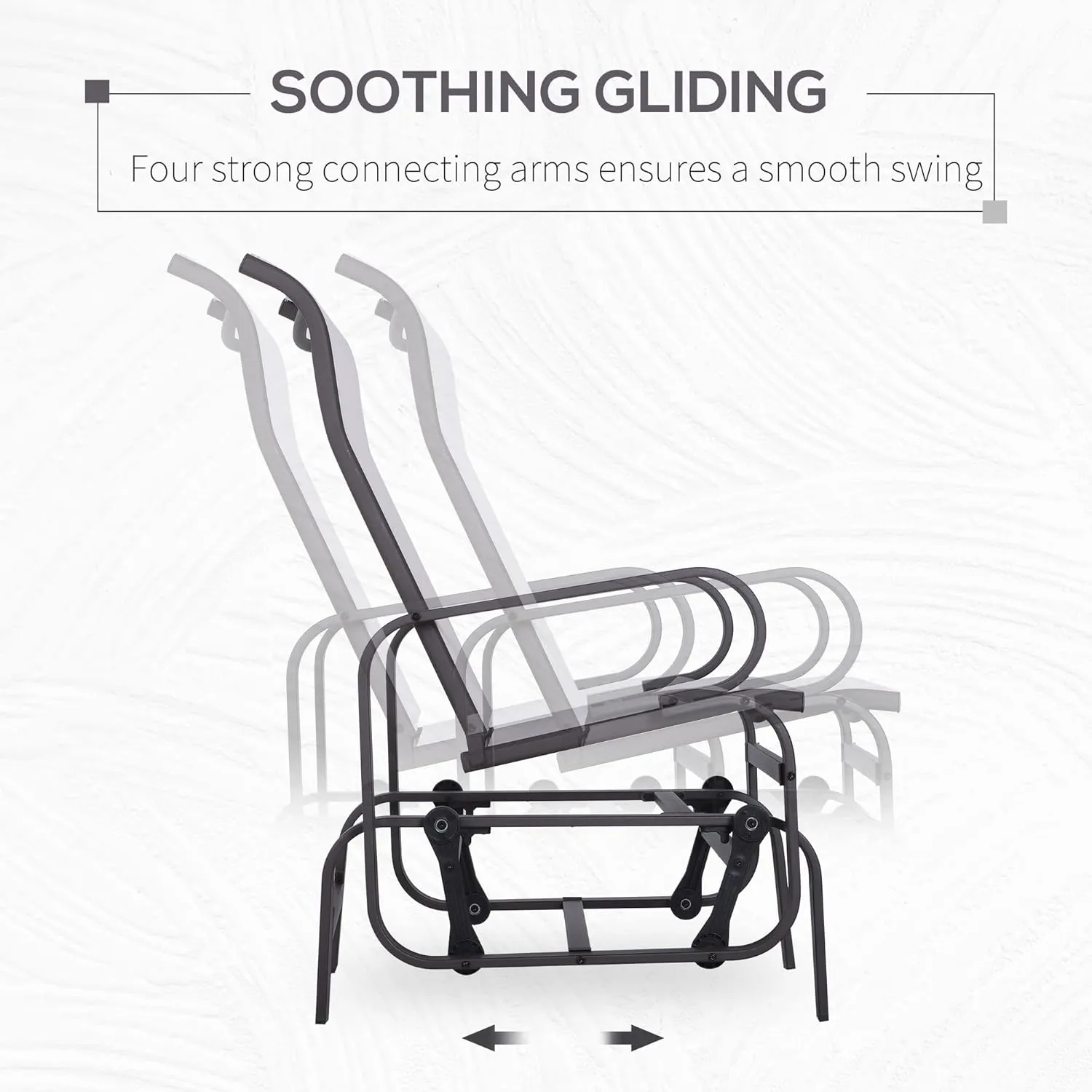 Outsunny Outdoor Glider Chair, Gliders for Outside Patio with Smooth Rocking Mechanism and Lightweight Construction for Backyard, Beige