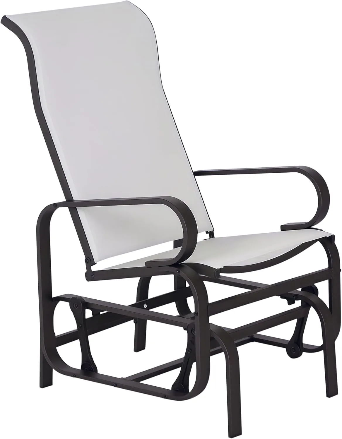 Outsunny Outdoor Glider Chair, Gliders for Outside Patio with Smooth Rocking Mechanism and Lightweight Construction for Backyard, Beige