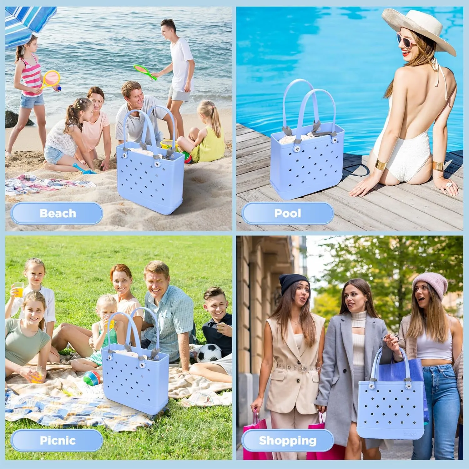 OUTXE Beach Bag Organizer Compatible with Baby Bogg Bag Accessories Inserts, Lightweight Mesh Insert Divider Pouch for Small Bogg Bags, Beach Tote Bags Insert for Organizing