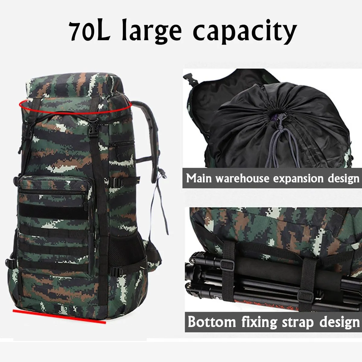 Overland70 Tactical Backpack – 70L Waterproof Expedition Pack