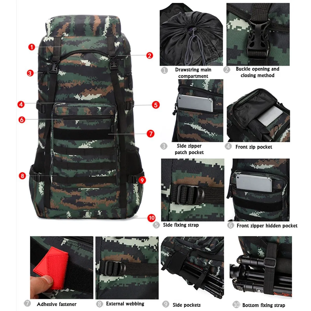 Overland70 Tactical Backpack – 70L Waterproof Expedition Pack