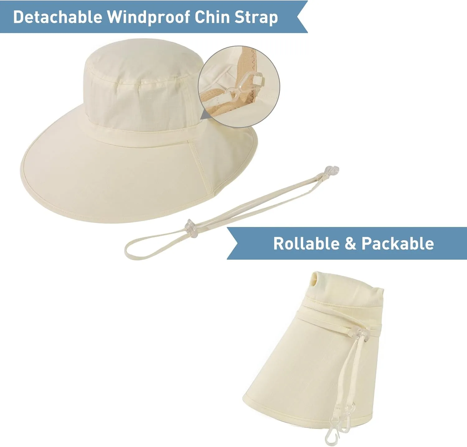 Oversize XL/XXL Women Cotton Sun Hat UPF 50  Sunhat with Neck Flap Gardening Sun Protection Outdoor Hiking Fishing