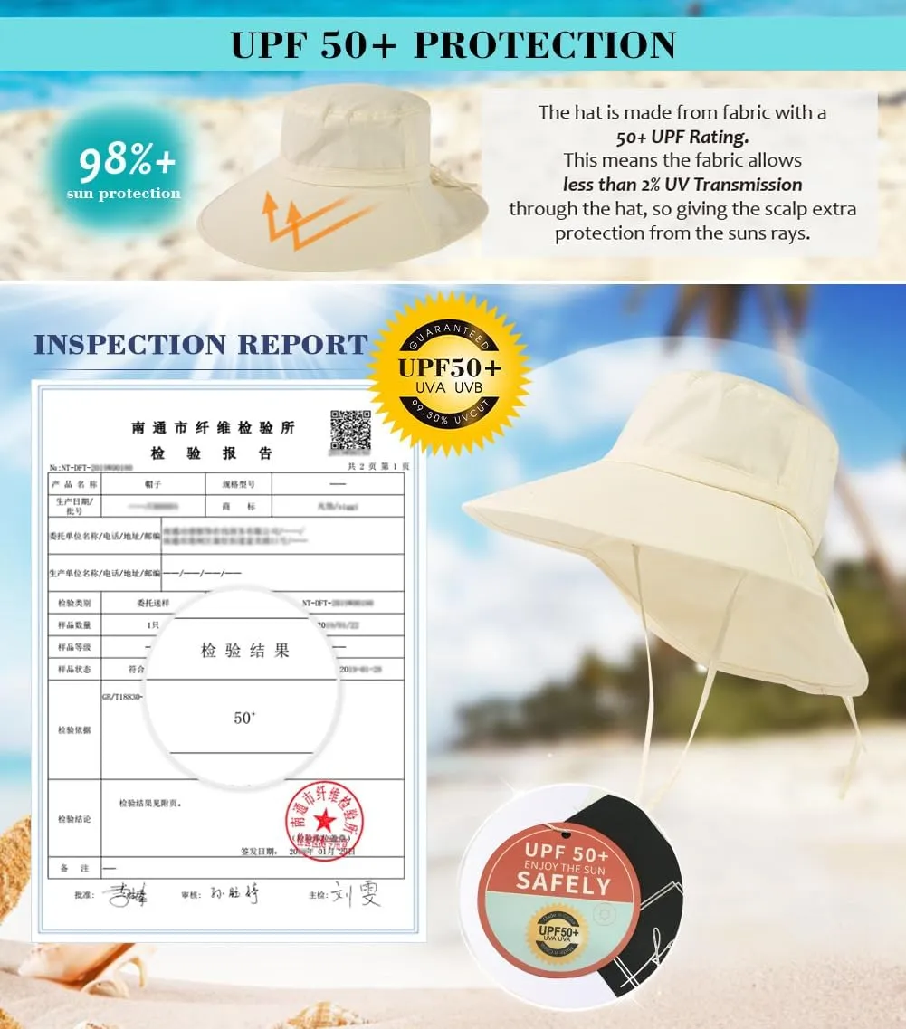 Oversize XL/XXL Women Cotton Sun Hat UPF 50  Sunhat with Neck Flap Gardening Sun Protection Outdoor Hiking Fishing