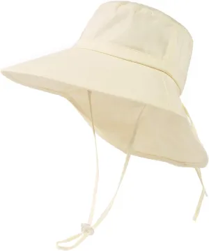 Oversize XL/XXL Women Cotton Sun Hat UPF 50  Sunhat with Neck Flap Gardening Sun Protection Outdoor Hiking Fishing
