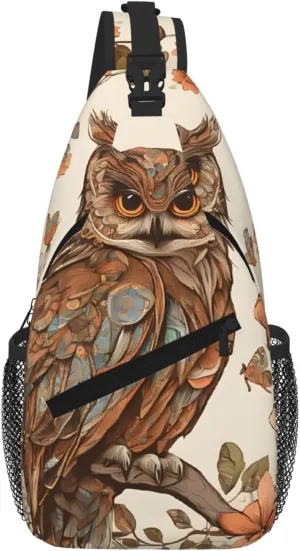 Owl Beliefs Print Cross Chest Bag Diagonally - High-Capacity For Short Trips, Work, And Daily Use