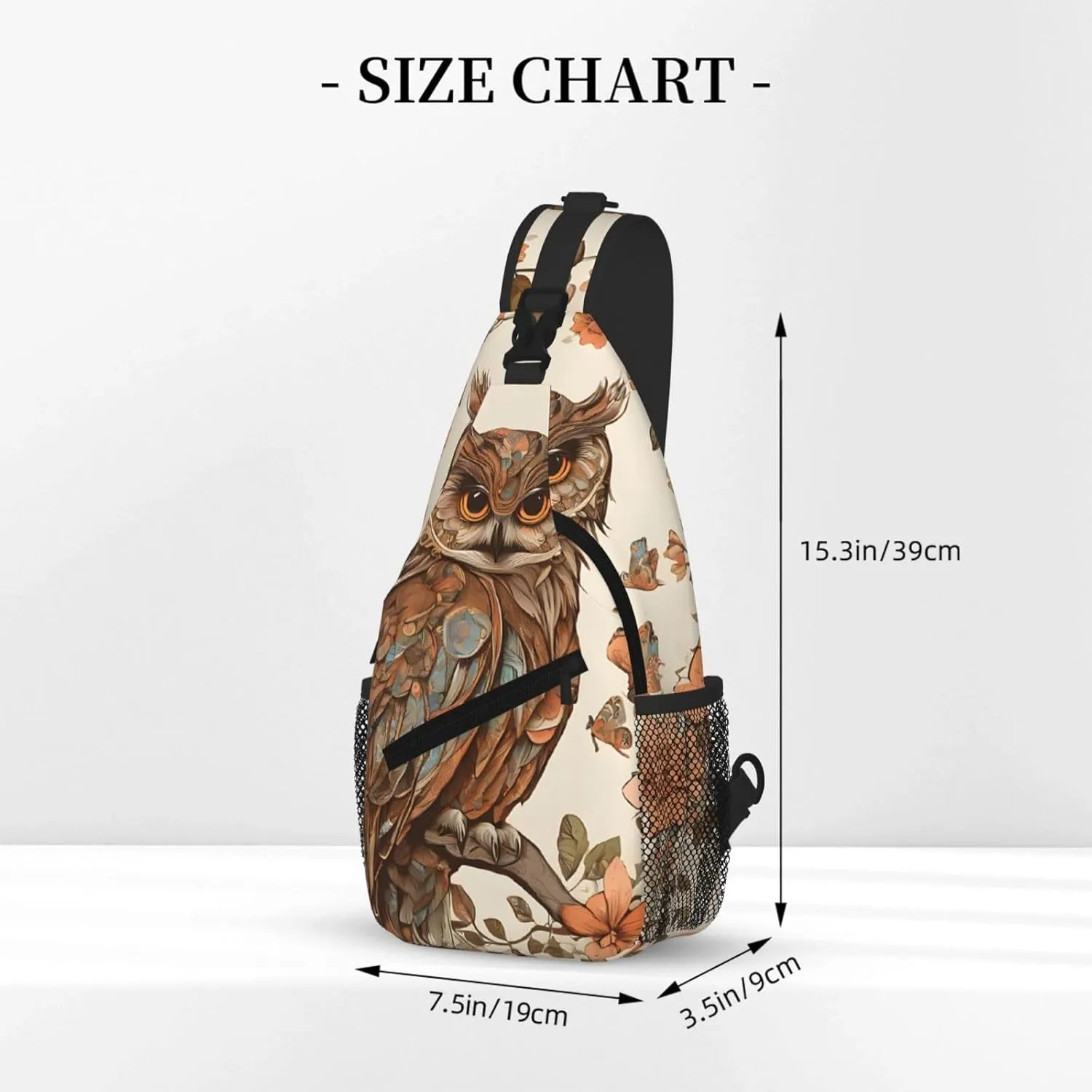 Owl Beliefs Print Cross Chest Bag Diagonally - High-Capacity For Short Trips, Work, And Daily Use