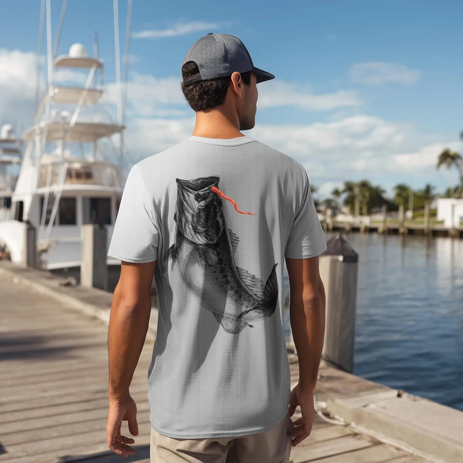 Palmyth Mens Fishing Shirts UPF 50  Sun Protection Short Sleeve UV T-Shirts Breathable Quick-Dry