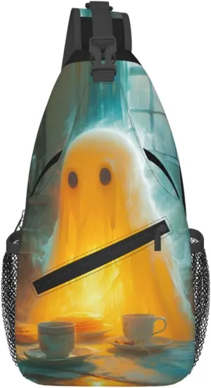 Pancake Scary Sling Bag For Men Crossbody Backpack,Women Shoulder Bag For Travel Sport