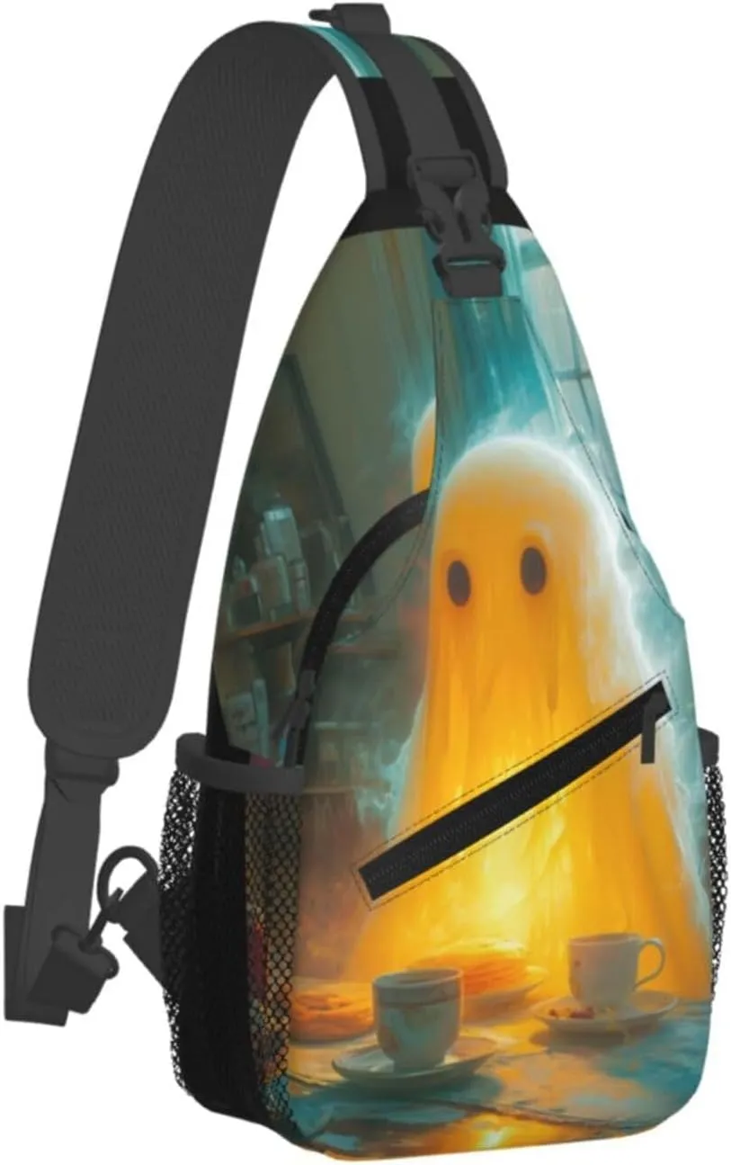 Pancake Scary Sling Bag For Men Crossbody Backpack,Women Shoulder Bag For Travel Sport