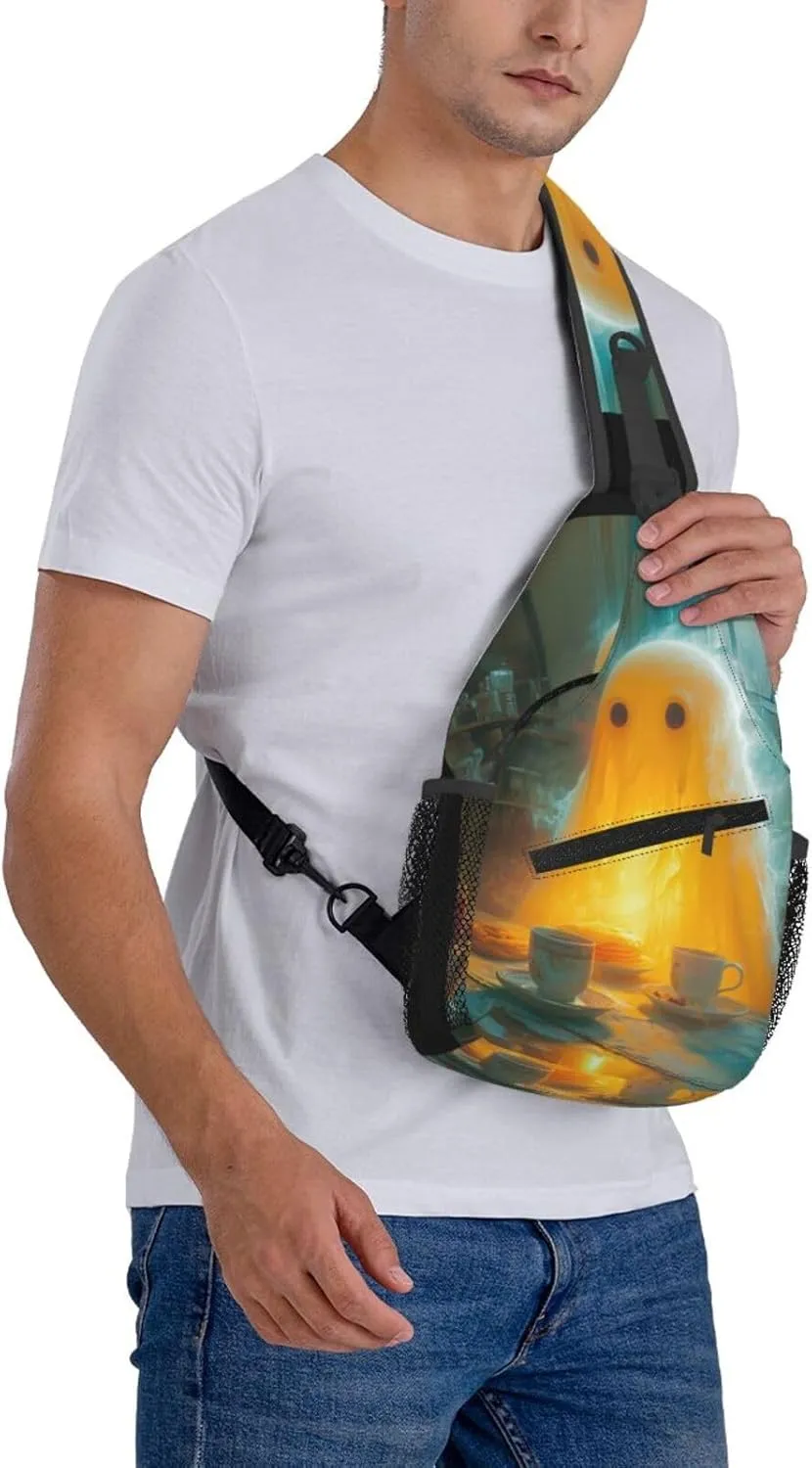 Pancake Scary Sling Bag For Men Crossbody Backpack,Women Shoulder Bag For Travel Sport