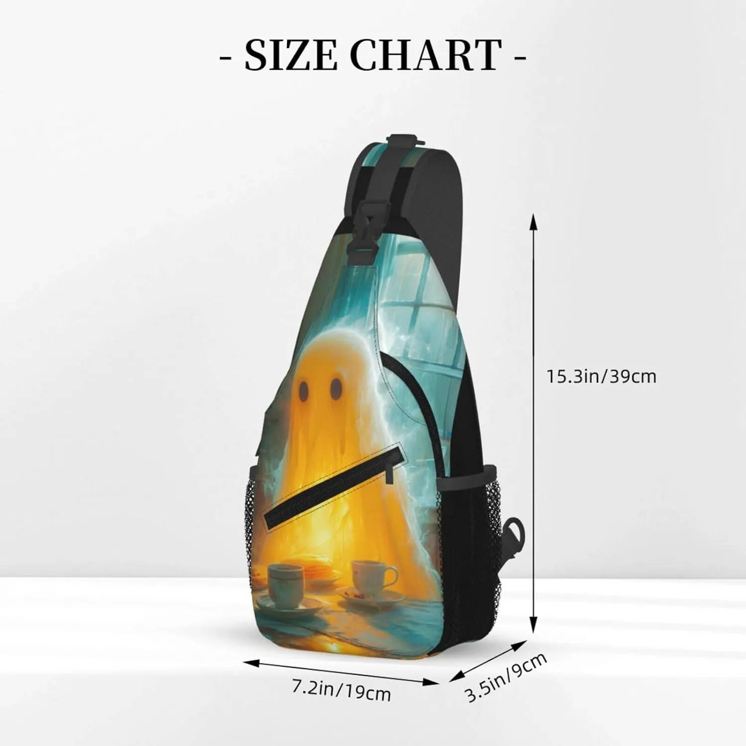 Pancake Scary Sling Bag For Men Crossbody Backpack,Women Shoulder Bag For Travel Sport