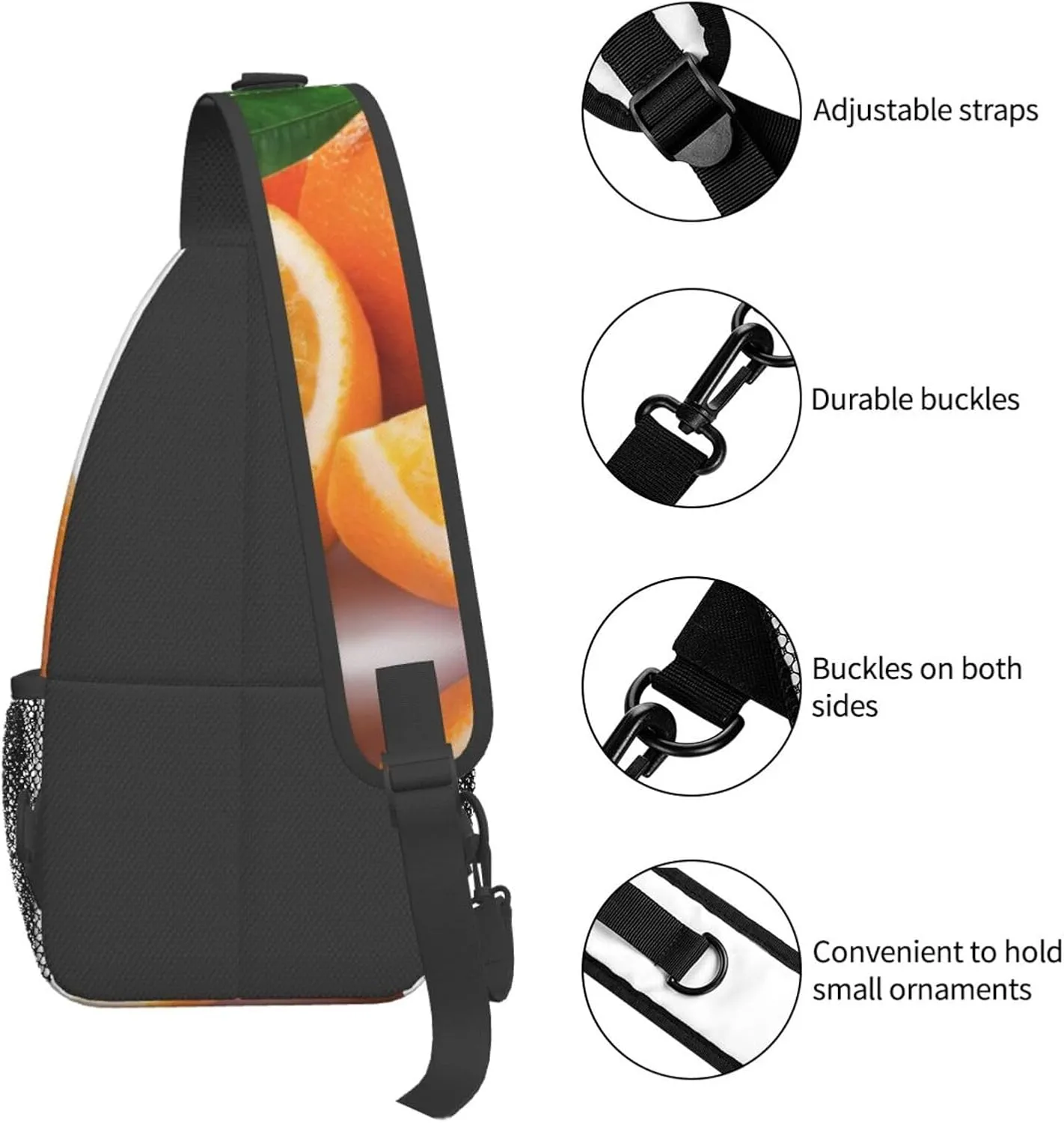 Parrots On Branches Print Crossbody Sling Backpack Sling Bag Travel Hiking Chest Bag Daypack
