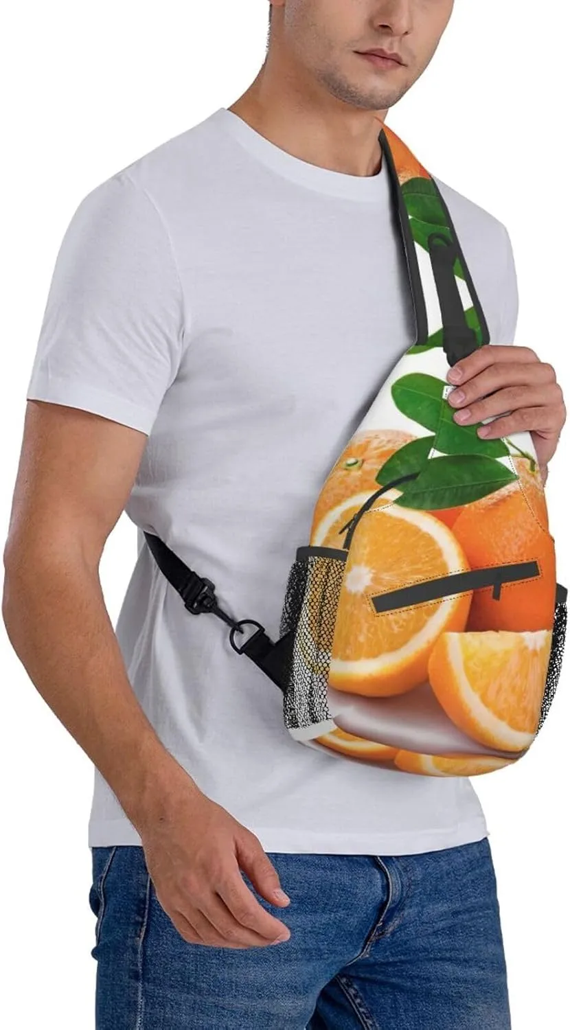 Parrots On Branches Print Crossbody Sling Backpack Sling Bag Travel Hiking Chest Bag Daypack