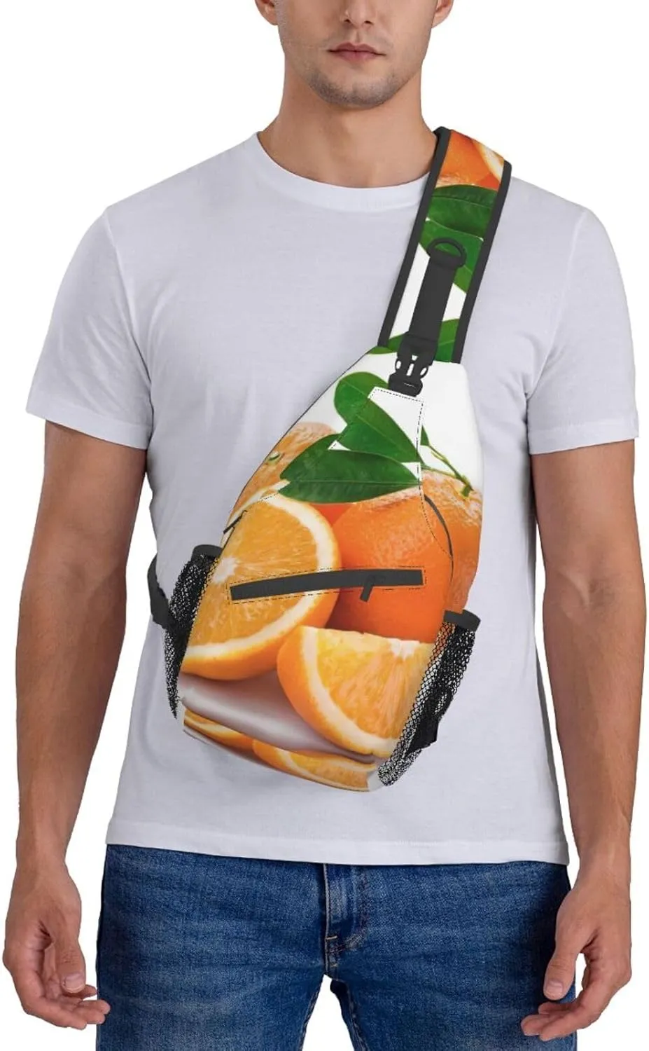 Parrots On Branches Print Crossbody Sling Backpack Sling Bag Travel Hiking Chest Bag Daypack