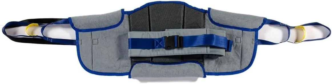 Patient Aid Padded Sit to Stand Lift Sling (PASA2), with Back Support Padding and Stand Assist Lifting Straps for Moving Patients 125-250 lbs, Medium Transfer Sling Works with Most Patient Lifts