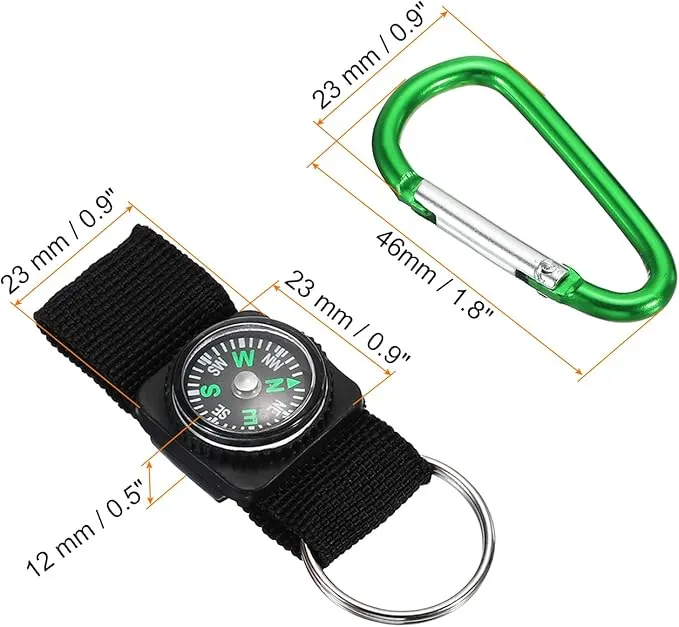 PATIKIL Compass Keychain Belt Clip, Party Favors for Camping
