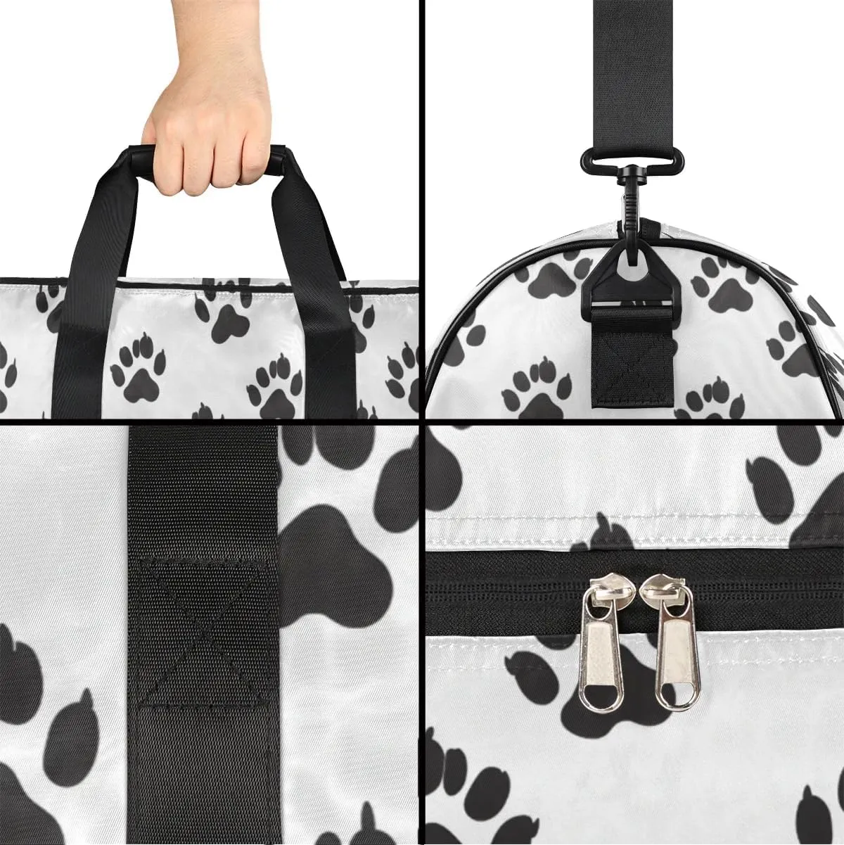 Paws Gym Bag for Adults Personalized Duffel Bag for Men Large luggage Bags for Women Travel Tote Bag Gym Accessories for Men Women