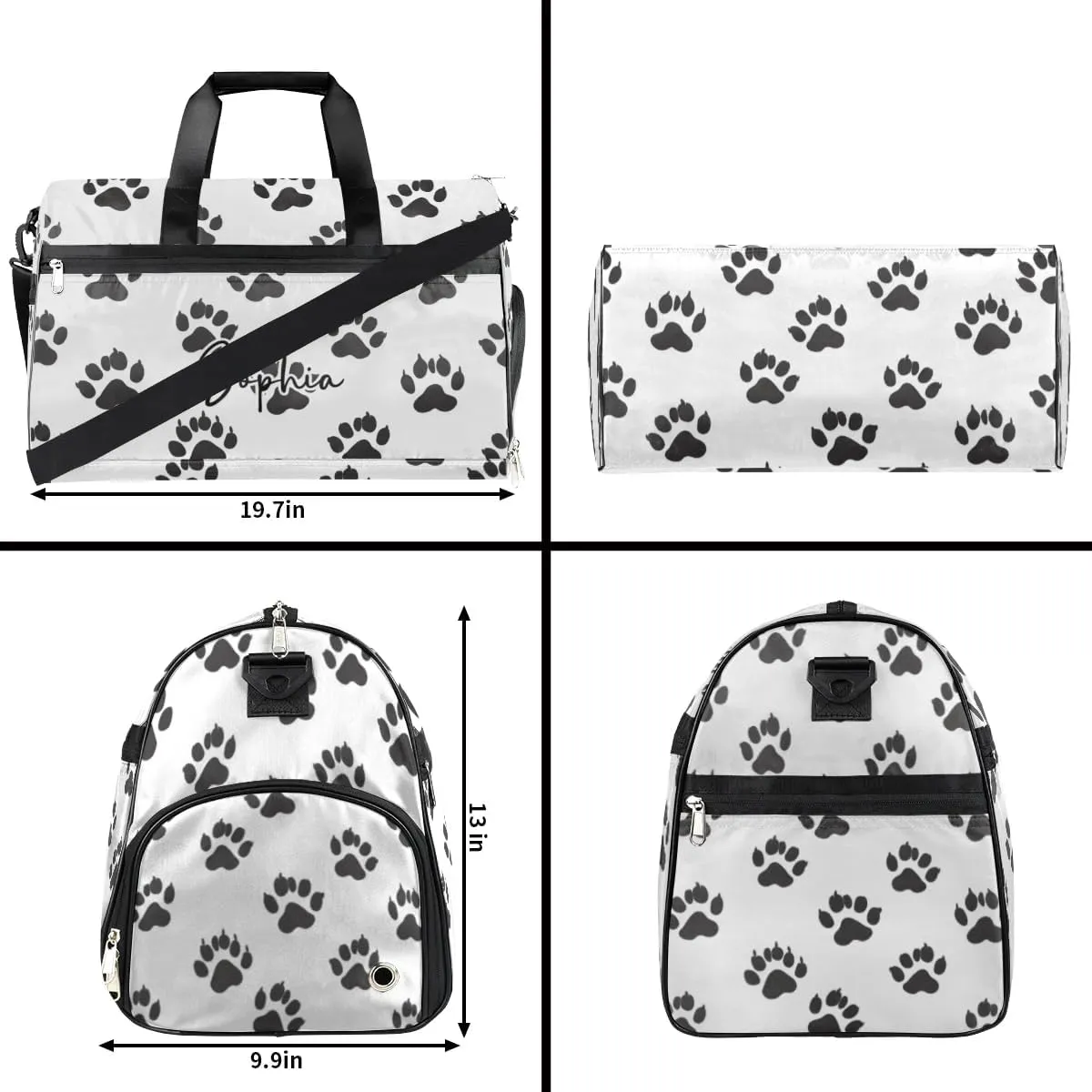 Paws Gym Bag for Adults Personalized Duffel Bag for Men Large luggage Bags for Women Travel Tote Bag Gym Accessories for Men Women