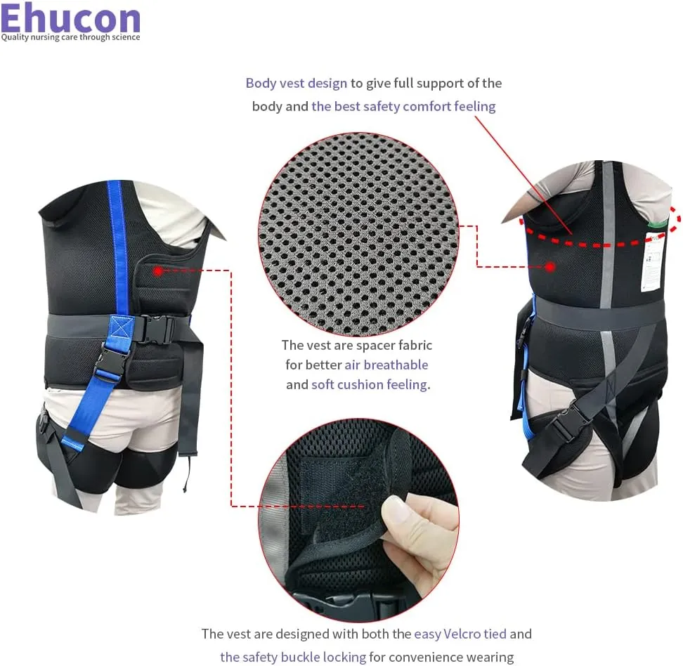 Pelvic Padded Patient Lift Walking Sling,Portable Standing Harness to People/Handicap for Ambulating Support Training,500 lbs Safety Loading-Extra Large