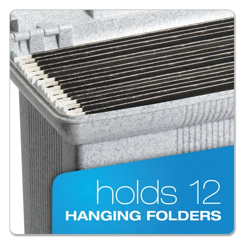 Pendaflex® Portable File Boxes, Letter Files, 14.88" X 6.5" X 11.88", Granite