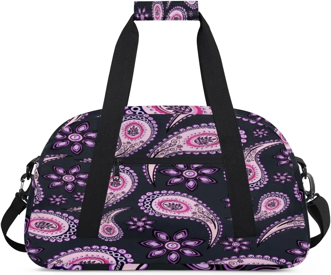 Perris Print Gym Duffel Bag for Men Women Ethnic Bohemian Sports Tote Bag with Adjustable Shoulder Strap for Dance Gymnastics Traveling Outdoor Camping Overnight Stay